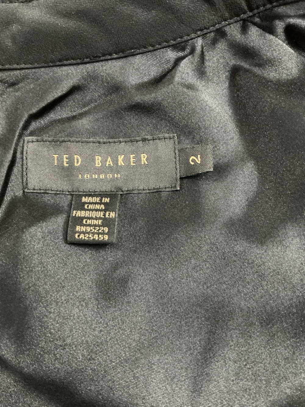 Ted Baker Black Fit Flare Dress Size 2 Textured Pleated Collar Chic Evening Wear - Picture 5 of 7
